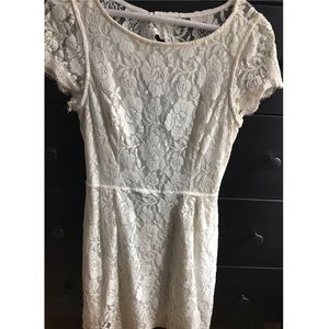 White lace mini dress